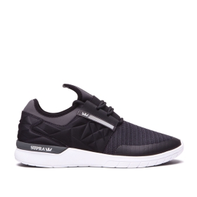 Supra FLOW RUN EVO Lave Sneakers Dame Svart/Grå/Hvite | NO-18519